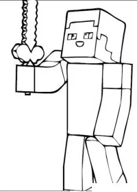 Fisă de colorat cu Minecraft p7