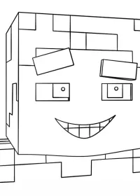 Fisă de colorat cu Minecraft p71