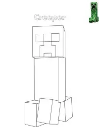 Fisă de colorat cu Minecraft p73