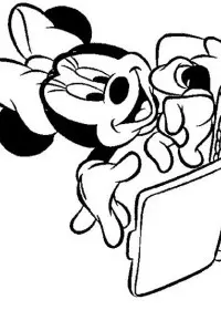 Fisă de colorat cu Minnie mouse de colorat p02