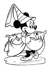 Fisă de colorat cu Minnie mouse de colorat p04