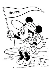 Fisă de colorat cu Minnie mouse de colorat p05