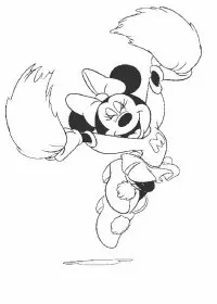 Fisă de colorat cu Minnie mouse de colorat p06