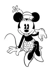 Fisă de colorat cu Minnie mouse de colorat p08