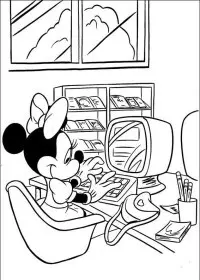 Fisă de colorat cu Minnie mouse de colorat p16