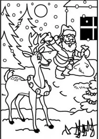 Fisă de colorat cu Mos craciun de colorat p16