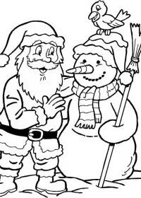 Fisă de colorat cu Mos craciun de colorat p20