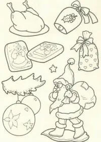 Fisă de colorat cu Mos craciun de colorat p25