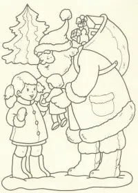 Fisă de colorat cu Mos craciun de colorat p27
