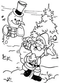 Fisă de colorat cu Mos craciun de colorat p33