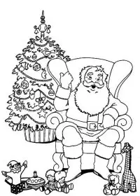 Fisă de colorat cu Mos craciun de colorat p37