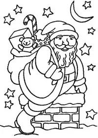 Fisă de colorat cu Mos craciun de colorat p58