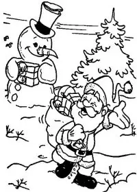 Fisă de colorat cu Mos craciun de colorat p65