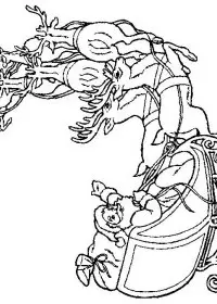 Fisă de colorat cu Mos craciun de colorat p71