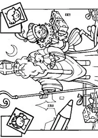 Fisă de colorat cu Mos nicolae de colorat p02