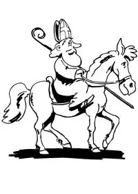 Fisă de colorat cu Mos nicolae de colorat p03