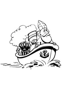 Fisă de colorat cu Mos nicolae de colorat p04