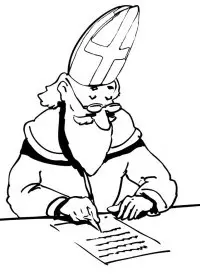 Fisă de colorat cu Mos nicolae de colorat p05