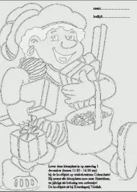 Fisă de colorat cu Mos nicolae de colorat p06