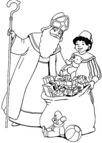 Fisă de colorat cu Mos nicolae de colorat p10