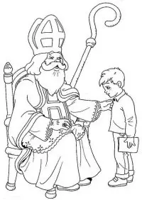 Fisă de colorat cu Mos nicolae de colorat p15