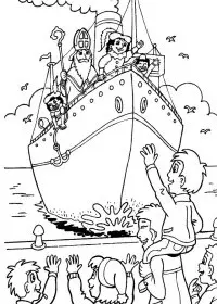 Fisă de colorat cu Mos nicolae de colorat p19