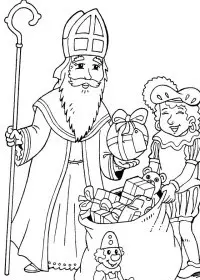 Fisă de colorat cu Mos nicolae de colorat p21