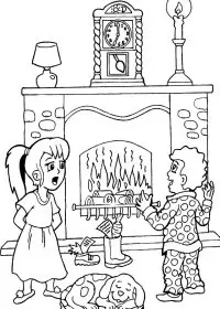 Fisă de colorat cu Mos nicolae de colorat p22