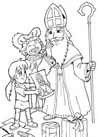 Fisă de colorat cu Mos nicolae de colorat p23