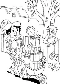 Fisă de colorat cu Mos nicolae de colorat p26