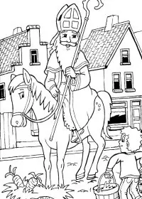 Fisă de colorat cu Mos nicolae de colorat p29