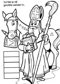 Fisă de colorat cu Mos nicolae de colorat p30