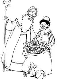 Fisă de colorat cu Mos nicolae de colorat p31