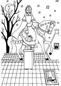 Fisă de colorat cu Mos nicolae de colorat p35