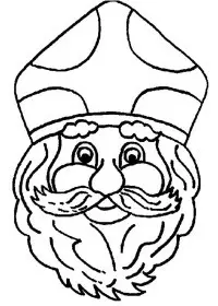 Fisă de colorat cu Mos nicolae de colorat p40