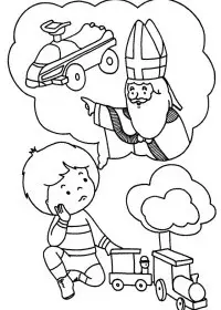 Fisă de colorat cu Mos nicolae de colorat p41