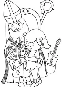 Fisă de colorat cu Mos nicolae de colorat p43