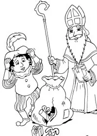 Fisă de colorat cu Mos nicolae de colorat p46