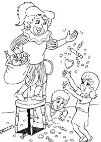 Fisă de colorat cu Mos nicolae de colorat p50
