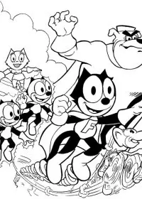 Motanul Felix de colorat