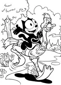 Fisă de colorat cu Motanul felix de colorat p02