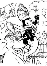 Fisă de colorat cu Motanul felix de colorat p05