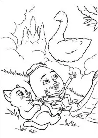 Fisă de colorat cu Motanul incaltat de colorat p12