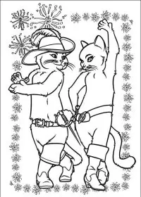 Fisă de colorat cu Motanul incaltat de colorat p17