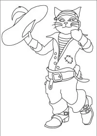 Fisă de colorat cu Motanul incaltat de colorat p18