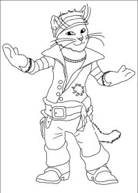 Fisă de colorat cu Motanul incaltat de colorat p19