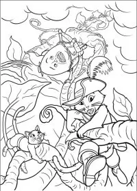 Fisă de colorat cu Motanul incaltat de colorat p24