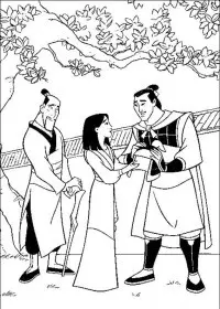 Fisă de colorat cu Mulan de colorat p10