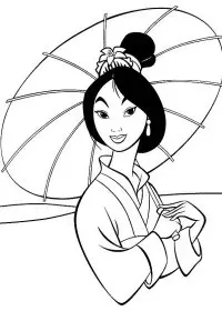 Fisă de colorat cu Mulan de colorat p101