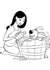 Fisă de colorat cu Mulan de colorat p103